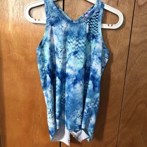 Ivivva Lululemon Abstract Blue Racerback Tank Top